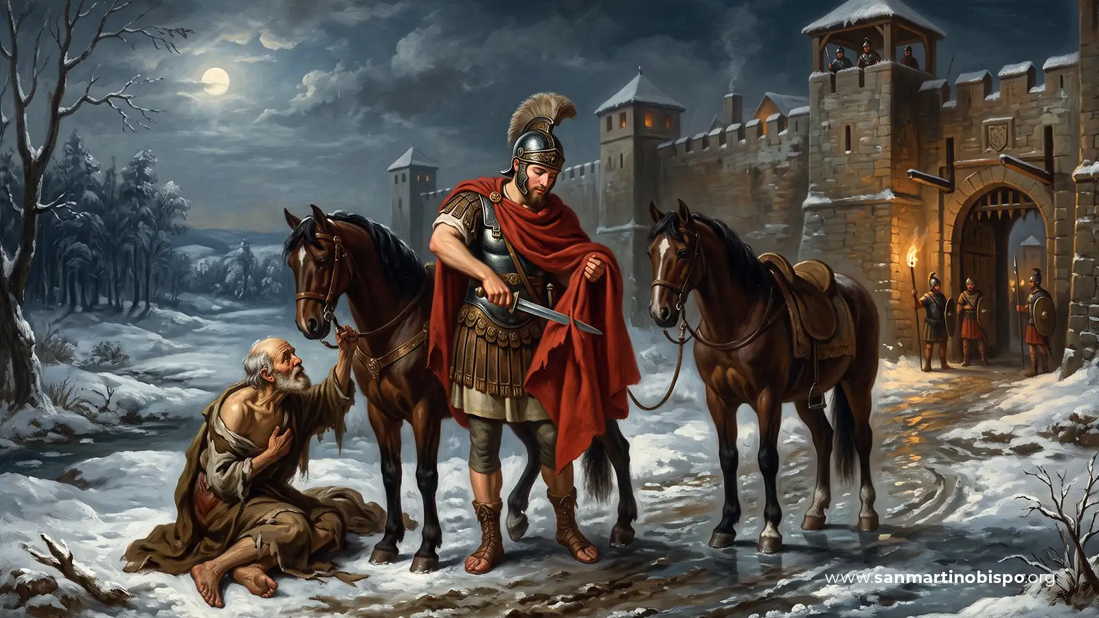 El milagro de la capa de San Martín compartida con un mendigo en Amiens
