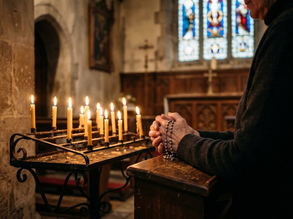 Vela encendida en señal de fe y oración de gratitud por favores