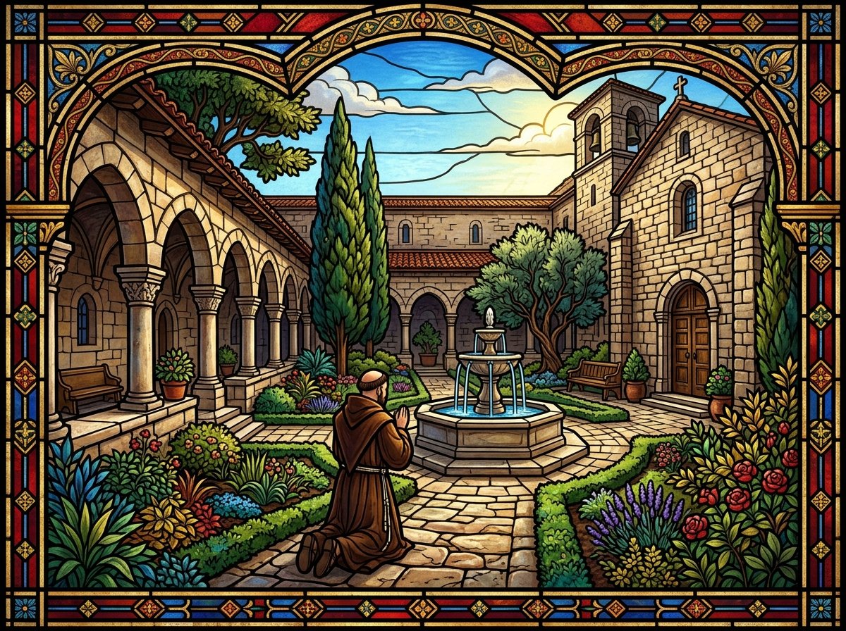 Entorno pacífico de oración y devoción católica